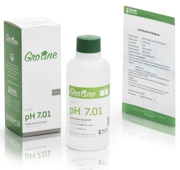 HANNA HI7007-023 GroLine pH 7.01 buffer (+/- 0.02 pH accuracy -  25oC) with Certificate of Analysis, 230 ml