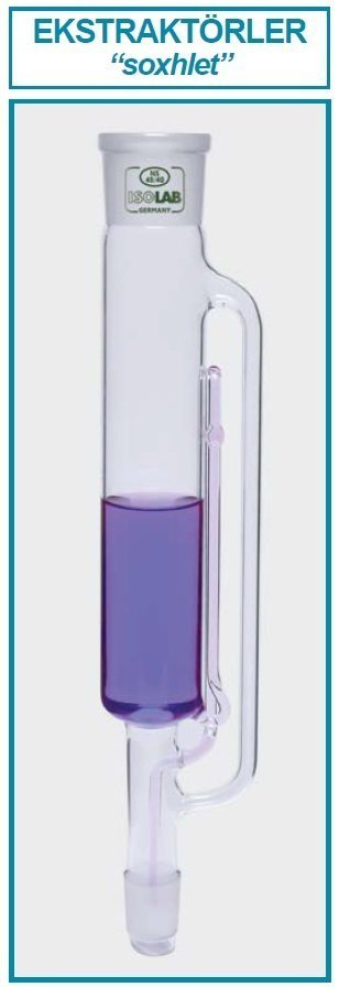 İSOLAB 036.01.100 ekstraktör - Soxhlet - musluksuz - NS 29/32 - NS 45/40 - 100 ml (1 adet)