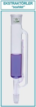 İSOLAB 036.01.100 ekstraktör - Soxhlet - musluksuz - NS 29/32 - NS 45/40 - 100 ml (1 adet)
