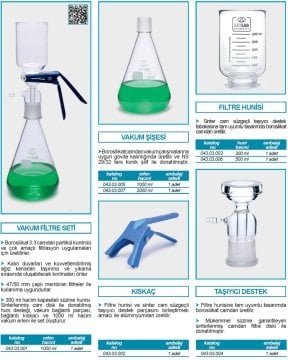 İSOLAB 043.03.003 filtre hunisi - vakum filtre düzeneği için (1 adet)