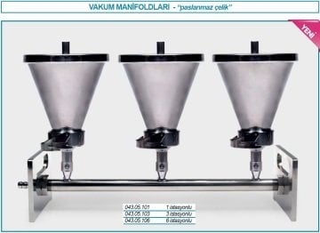 İSOLAB 043.05.101 vakum manifold düzeneği - paslanmaz çelik - 1 gözlü (1 adet)