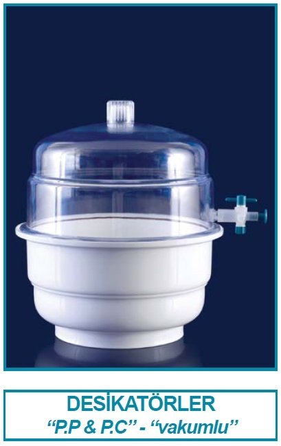 İSOLAB 039.12.250 desikatör - plastik - vakumlu - superior - 250 mm (1 adet)