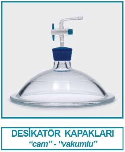 İSOLAB 039.07.250 desikatör kapağı - vakumlu - çap 250 mm (1 adet)