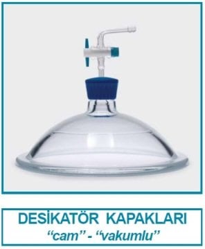 İSOLAB 039.07.250 desikatör kapağı - vakumlu - çap 250 mm (1 adet)