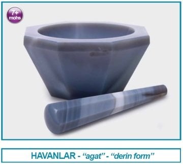 İSOLAB 038.09.080 havan - agat - tokmağı ile - çap 80 mm - derin form (1 adet)