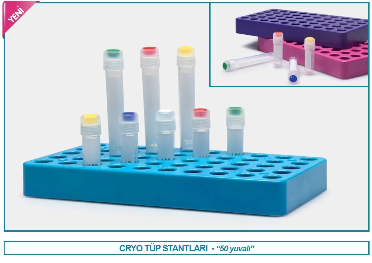 İSOLAB 092.01.001R tüp standı - cryo tüp için - rubi (1 adet)