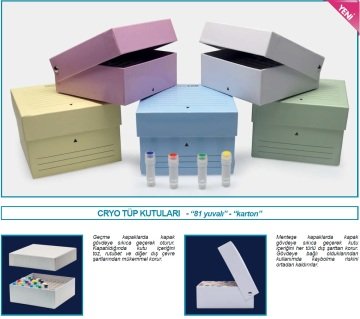 İSOLAB 092.23.101W cryo tüp kutusu - karton - 2 ml tüpler için - menteşe kapaklı - beyaz (1 adet)