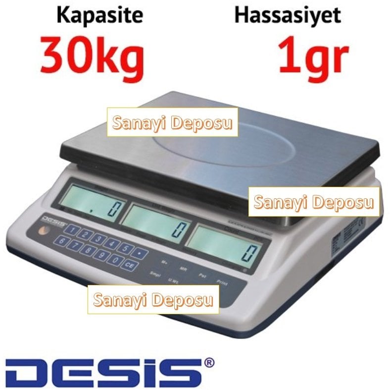 Desis ATC-30 Dijital Hassas Sayıcı Terazi - Hassasiyet: 1 gr. Max: 30 kg.