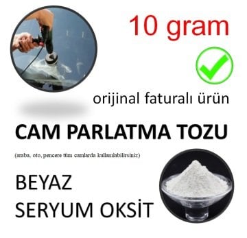 Araç Camı Parlatma Tozu Beyaz Seryum Oksit - 10 GRAM