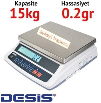 Desis AHW Serisi Hassas Terazi - Hassasiyet 0.2 gr. Max: 15 kg.