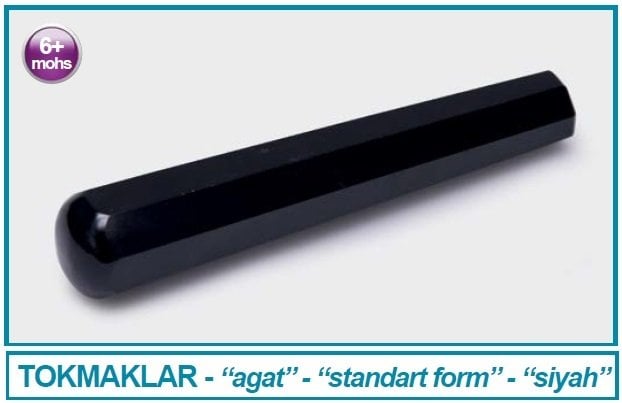 İSOLAB 038.04.065 tokmak - siyah agat - 65 mm (1 adet)