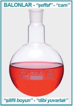 İSOLAB 030.02.050 balon - cam - dibi yuvarlak - şilifli - 50 ml - NS 14/23 (1 adet)