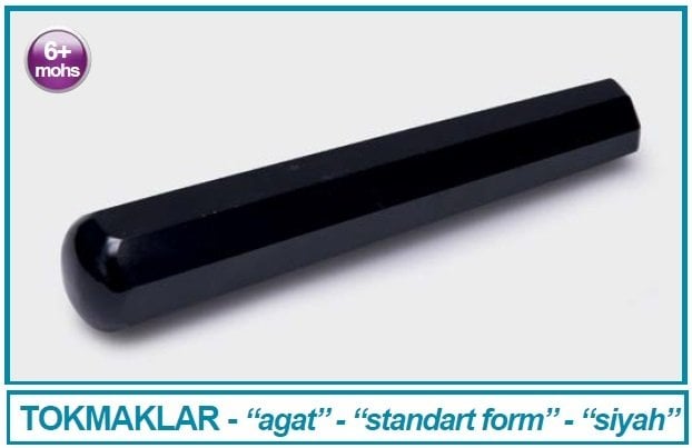 İSOLAB 038.04.085 tokmak - siyah agat - 85 mm (1 adet)