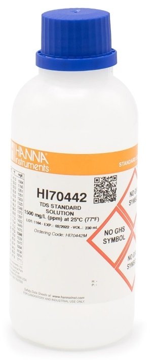 HANNA HI70442M 1500 mg/L (ppm) TDS value -  25oC, 230 mL bottle