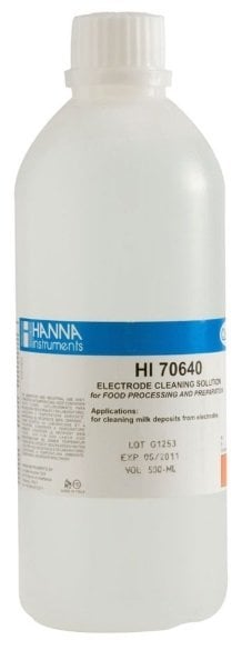 HANNA HI70640L Cleaning Solution for Milk Deposits (Food Industry), 500 mL bottle