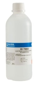 HANNA HI70663L Cleaning Solution for Soil Deposits (Agriculture), 500 mL bottle