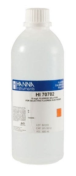 HANNA HI70702L Standard Solution at 10 mg/L F¯, 500 mL bottle