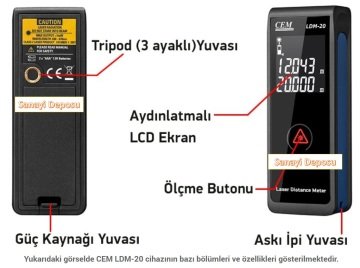 CEM LDM-20 Lazermetre (20 metre)