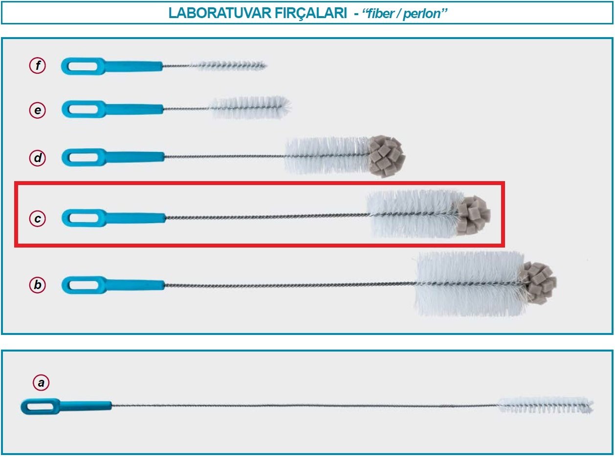 İSOLAB 071.02.003 fırça - orta şişeler için (1 adet)