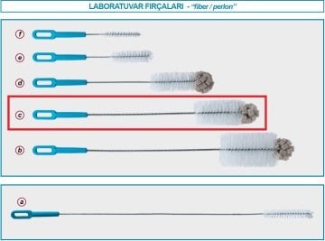 İSOLAB 071.02.003 fırça - orta şişeler için (1 adet)