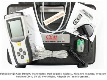 CEM DT8890 Manometre Fark Basınç Ölçer