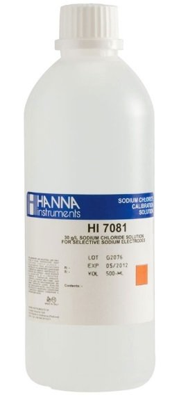 HANNA HI7081L 30 g/L Sodium Chloride Standard Solution, 500 mL