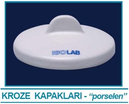 İSOLAB 038.19.068 kroze kapağı - porselen - çap 68 mm (6 adet)