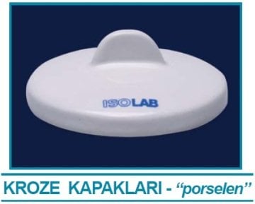 İSOLAB 038.19.068 kroze kapağı - porselen - çap 68 mm (6 adet)