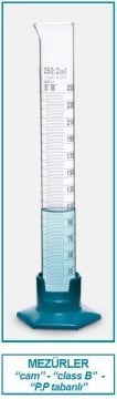 İSOLAB 016.07.010 mezür - uzun form - P.P tabanlı - B kalite - grup sertifikalı - beyaz skala - 10 ml (2 adet)