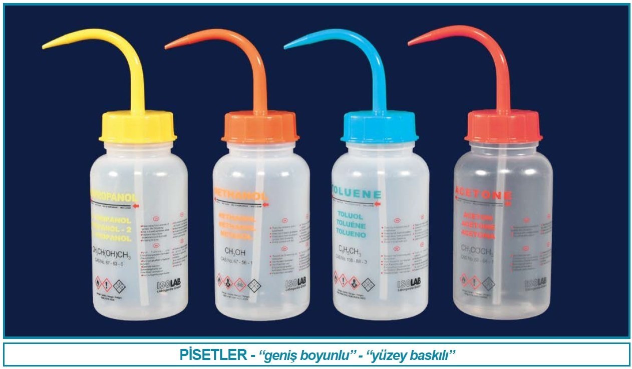 İSOLAB 062.51.500 piset - orta boyunlu - baskılı - su - 500 ml (1 adet)