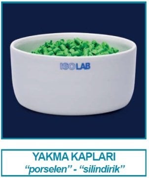 İSOLAB 038.21.060 yakma kabı - porselen - silindirik - çap 60 mm (1 adet)