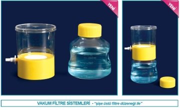 İSOLAB 043.16.501 şişe üstü filtreli vakum filtre sistemi - PVDF - 0.22 um (12 adet)
