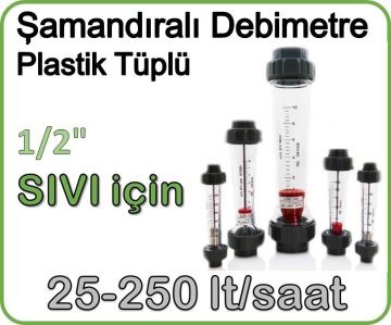 Plastik Tüplü Şamandıralı Debimetre (SIVI için) 25-250 lt/saat (1/2'' bağlantılı)
