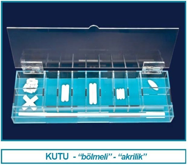 İSOLAB 057.02.101 kutu - akrilik - bölmeli (1 adet)