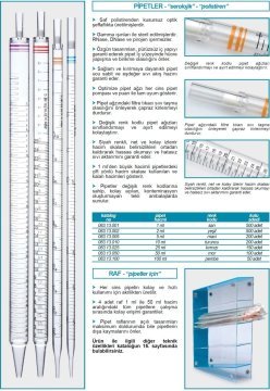 İSOLAB 083.13.100 steril pipetler - tek kullanımlık - 100 ml (50 adet)