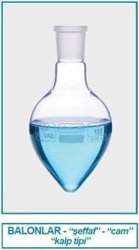 İSOLAB 030.49.050 balon - kalp tipi - şilifli - merkez boyun : NS 14/23 - 50 ml (1 adet)