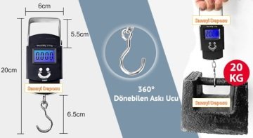 B50 Elektronik Çengel Terazi 50kg