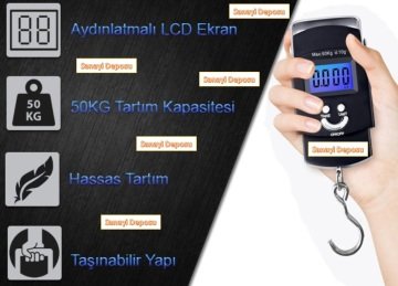 B50 Elektronik Çengel Terazi 50kg