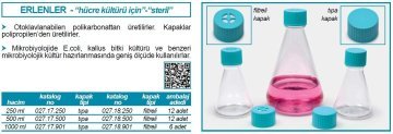 İSOLAB 027.18.250 erlen - PETG - 250 ml - filtre kapaklı - 12 adet