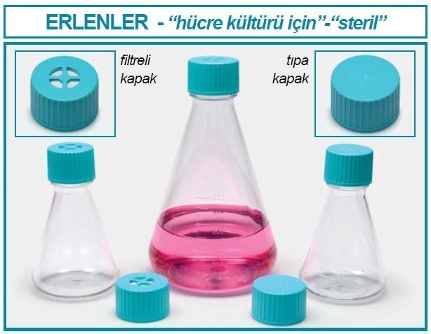 İSOLAB 027.18.500 erlen - PETG - 500 ml - filtre kapaklı - 12 adet