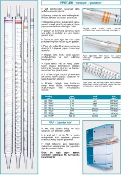 İSOLAB 083.13.001 steril pipetler - tek kullanımlık - 1 ml (500 adet)
