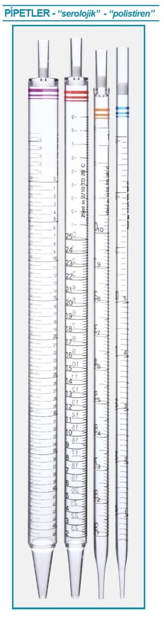İSOLAB 083.13.010 steril pipetler - tek kullanımlık - 10 ml (200 adet)