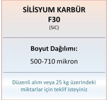 Silisyum Karbür F30 - SiC - 500-710 mikron - 25 KG