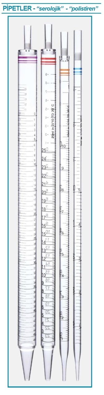 İSOLAB 083.13.025 steril pipetler - tek kullanımlık - 25 ml (150 adet)