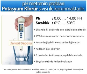 AZ 8689 Hassas Dijital PH metre (Değiştirilebilir problu)