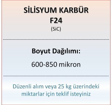 Silisyum Karbür F24 - SiC - 600-850 mikron - 1 KG