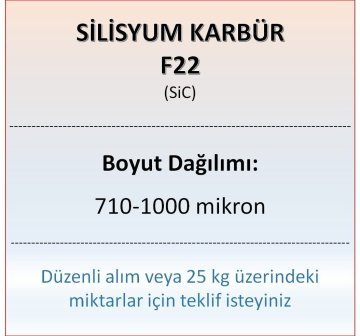 Silisyum Karbür F22 - SiC - 710-1000 mikron - 10 KG