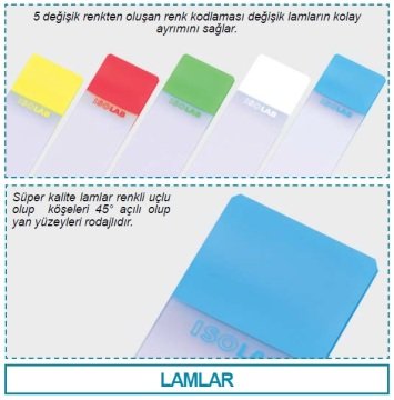 İSOLAB 075.05.002 lam - düz kesim - tek yüzey 1/3 buzlu - ekonomik kalite (2500 adet)