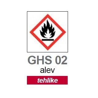 İSOLAB 099.12.T02 yanıcı piktogramı GHS 2 tehlike etiketi 26x37mm-250 etiket