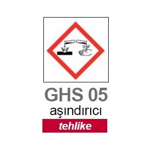 İSOLAB 099.15.T02 aşındırıcı piktogramı GHS 5 tehlike etiketi 26x37mm-250 etiket